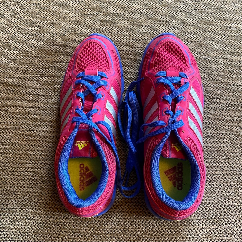 Adidas Pink and Blue Athletic Sneakers